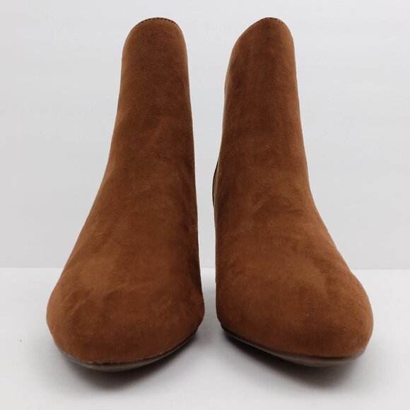 JustFab Grace Womens Size 10 Cognac Brown Booties - Picture 6 of 11
